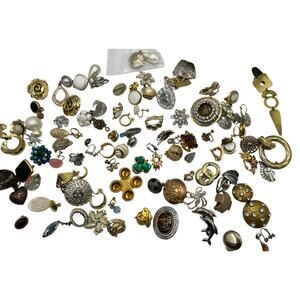 One and half Pound Single Clip Rhinestone Pearl clip Craft Pendant Earring‎ Lot